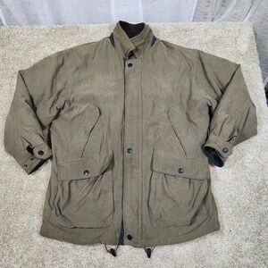 Rainforest RFT Men's Jacket Coat Field Style Full Zip Button Olive Green‎ M